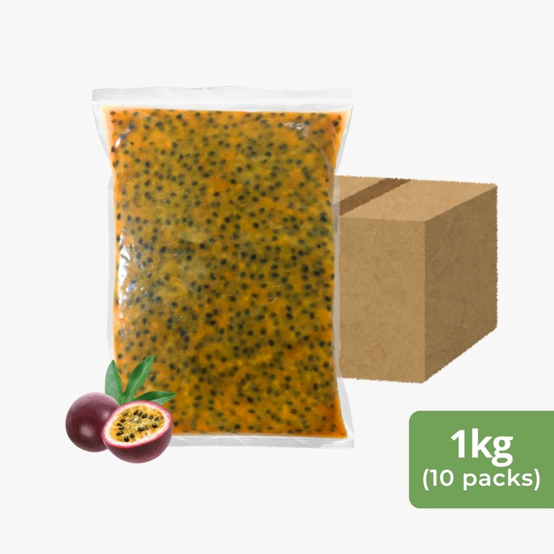 Frozen Passion Fruit with seed Pulp (1kg x 10 packs)